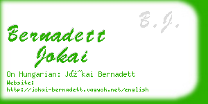 bernadett jokai business card